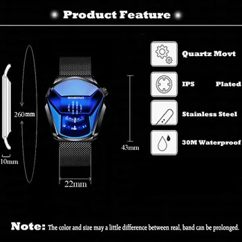 2021 Нови Водоустойчиви Мъжки часовници Геометричен Дизайн на Локомотив Кварцов часовник за мъже с Черна Мода Мъжки Часовник от Неръждаема стомана