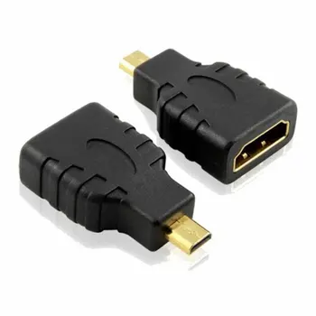 Micro HDMI-съвместим с адаптер Позлатени 1080P HDMI-съвместим Конектор За Стандарт Raspberry Pi 4 Модел B модел