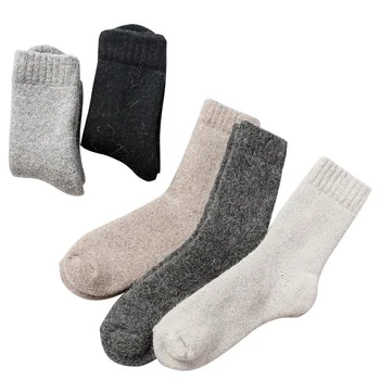 Супер дебели обикновена чорапи от мериносова вълна Заешки чорапи Снежна зима на Топло Забавни happy мъжки мъжки чорапи calceta hombre skarpety meskie