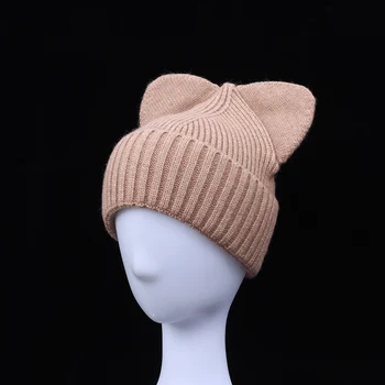 2021 модни сладки ушите на Мики заек за жени зимна шапка обикновена есенни шапки, добре съчетани с топла мека главичка, шапочкой