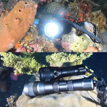 Asafee LED Лампа за гмуркане Видео Крушка CREE XM-L2 Подводна Фотография Камера Тактически Фенер За гмуркане Видео Лампа