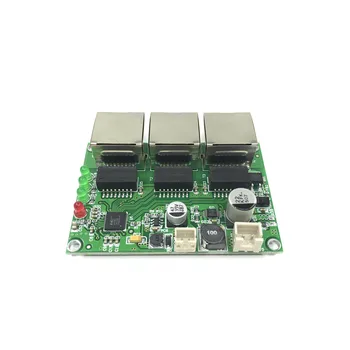 Индустриален клас с широка температура mini mini POE PD 10/100 Mbit/с 3-портов модул за преминаването кабелна мрежа с ниска консумация на енергия