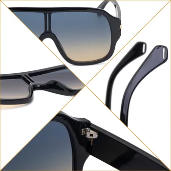 2021 европейски и американски моден тренд в нови слънчеви очила с голяма кутия, UV400 улични слънчеви очила за известни личности