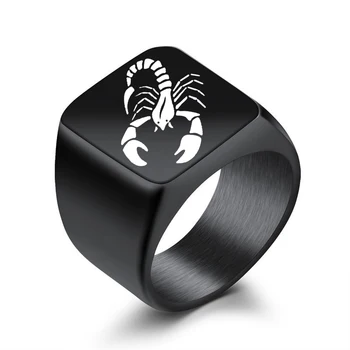YWSHK Ново Квадратно пръстен с 12 Съзвездия За мъже Black безименния пръст на Дванадесет Съзвездия Двойка Бижута Подарък за рожден Ден