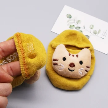 Мультяшная Кукла-животно Кратък Детски пръсти на Есента лък за малки момичета и момчета, Извънбордови чорап Мек памук Противоскользящий Чорап за новородено дете
