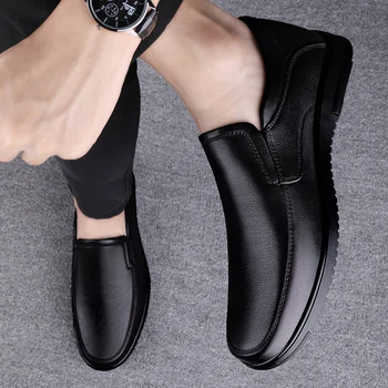 Мъжки Ежедневни обувки Бизнес официалната дрехи На равна подметка Мъжки мокасини от естествена кожа, Ежедневни мокасини 2021 Нова