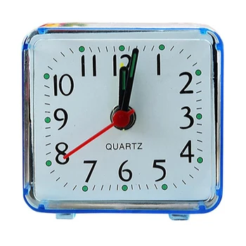 Квадратна Малка Легло Alarm Clock Прозрачен Калъф Компактен Пътен Alarm Clock Сладък Преносим Детски Студентски Маса Настолни Часовници