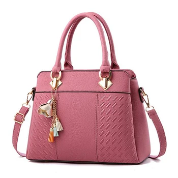 Модни дамски чанти с пискюли от изкуствена кожа, чанта-голяма пазарска чанта с горната дръжка, бродерия, чанта през рамо, чанта на рамото, дамски чанти в изчистен стил