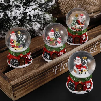 1БР Случайно Коледен Кристална Снежна Топка Дядо Коледа Стъклена Топка Украса на Работния Плот Коледен Коледен Подарък За Деца 2022 Навидад