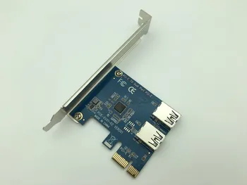 PCI-E PCI Express от 1x до 16x Слота на Застояла карта от 1 до 2 Двухпортовых удължител USB 3.0 Адаптер център за Преобразуване на карти за майнинга Биткойнов