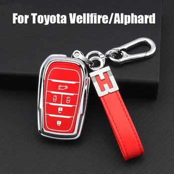 ZOBIG Цинк сплав Кожен Ключодържател Калъф За Toyota Alphard Vellfire Умно Дистанционно Ключ Защитната Обвивка С Брелоком