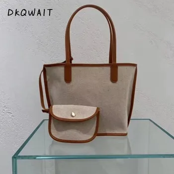 Горещи Нови Дамски Чанти Горещи Продажба Модерна чанта Холщовая чанта Дамски Ежедневни чанта На Рамото на Торби за Многократна употреба за пазаруване Пътуване