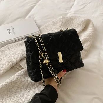 Чанта Дамски 2021 Лято Нова Мода Модна чанта-месинджър с веригата на Таблетка в западен стил на Високо качество на едното рамо Малка квадратна чанта