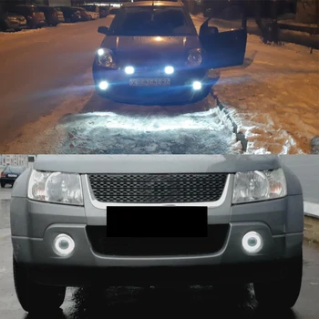 2 Бр. Ангелски Очи Фарове за мъгла В Събирането на Автомобил Десен + Ляв LED Обектив Фарове за мъгла Дневни Светлини DRL 40 W 12 v За Toyota Camry 2007-