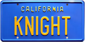 Машини известни личности Knight Rider | Рицар | Регистрационен номер с метален печат