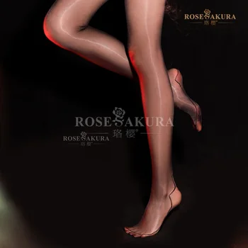 Серия Aurora маслен жаккардовая подметка отзад секси чорапи копринена мазни чорапогащник с отворено промежностью