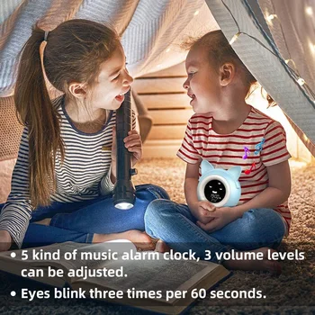AT69 -Будилник с LCD дисплей,Умни Часовници с нощно осветление,сензор за температура и обучението на сън,за деца и за деца
