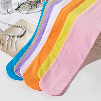 Плюс Размера на Женските цветни чорапогащи 60D Тънко кадифено матово Дамски чорапогащи Анти-зацепляющиеся Големи Найлонови Чорапогащи Голям Размер Пролет Есен