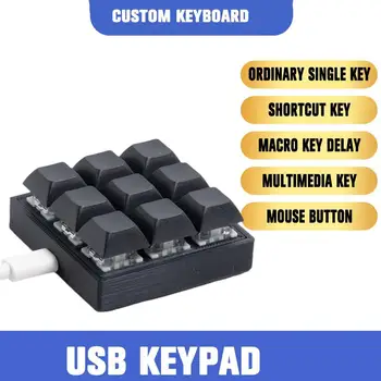 9 комбинации Набор от Макро-клавиатура Type-C Программирующая RGB клавиатура С гореща Замяна Ръчна Настройка на Клавиатурата