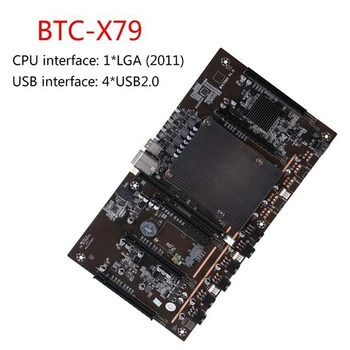 Дънна платка BTCX79 H61 за майнинга с процесора E5 2620 V2+Вентилатор+Кабел за превключване Поддръжка на DDR3 3060 3070 3080 графична Карта за БТК