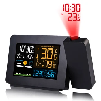 Digital alarm clock метеорологичната станция LED Температура Влажност Прогнозата за Времето на Повторение, Десктоп Часовник С Проекция на Времето