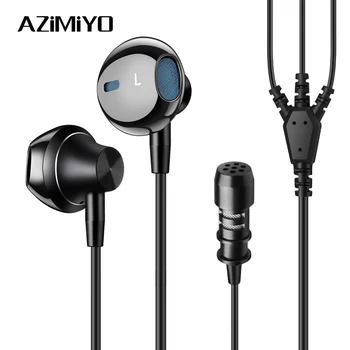 AZiMiYO KV10 Опънат Бас Слушалки в ушите С микрофон с висока разделителна способност Музикални стерео слушалки слушалки за запис на пеене на живо