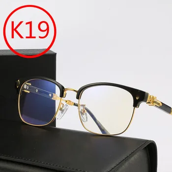 K19 Анти-синя светлина очила кръст цвете чист титан модни аксесоари ретро титановая плоча рамки за очила късогледство очила