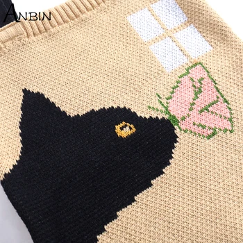Дамски Ежедневни чанта за плетене на една Плюшена чанта на рамото Вязаная на една кука Вълнена котка с шарките на Зимата е топла, Отворена чанта за пазаруване с горната дръжка за жени
