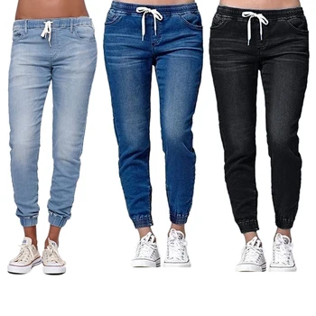 Ежедневни панталони за джогинг 2021 Еластични секси, тесни дънки-молив за жени Гамаши Дънки с висока талия дънкови панталони на експозиции