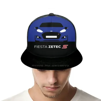Ford Fiesta Zetec - Синя Мъжки Дамски бейзболна шапка Шапка Ford Fiesta Zebec Fiesta Zetec Фиеста Рали Спортен Фен на Собственика на превозното средство Автоматично