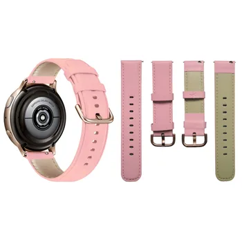 20 мм, Каишки от естествена кожа за Samsung Galaxy Watch Active 2 Каишка Дамски Ръчни часовници Взаимозаменяеми Каишка за Huawei Watch 2