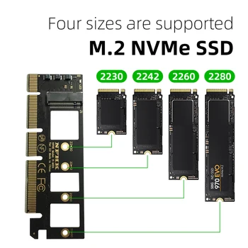 NGFF M Ключ M. 2 NVME SSD ДО PCI-E PCI Express са 3.0 16x x4 Адаптер Конвертор Карти Стойка За XP941 SM951 PM951 A110 SSD Конектор