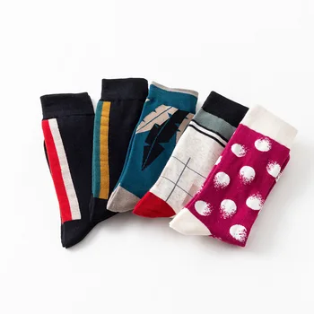 Есенно-Зимни Нови Европейски И Американски Чорапи Tide Мъжки Чорапи Памук Голям Размер На Високо Столче Щастливи Чорапи