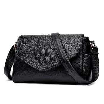 2020 Луксозни чанти, Дамски дизайнерска чанта на рамото Модерна дамска чанта-месинджър Чанта от крокодилска кожа чанта Основна Дамска чанта през рамо за жени