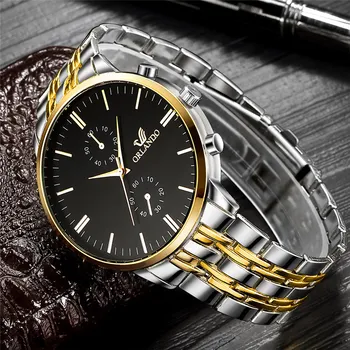 Орландо Модерен мъжки часовник Нови кварцови часовници Мъжки Сребърни позлатени ръчен часовник от Неръждаема Стомана Masculino Relogio Директен доставка