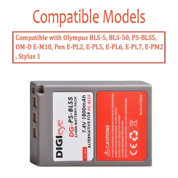 2 Бр. Батерия PS-BLS5 BLS5 BLS50 за Olympus OM-D E-M10, Pen E-PL2, E-PL5, E-PL6, E-PL7, E-ФПЧ2, Стилус 1
