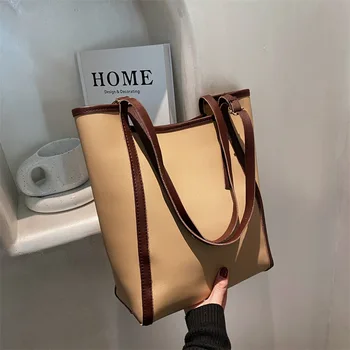 Дамска чанта с Голям капацитет на Луксозни дизайнерски чанти за жени Модни Лоскутные Реколта чанти от изкуствена кожа на рамото за покупки на Дамски чанти