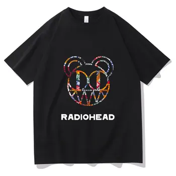 Това Йоркинглиш Рок група Тениски Аниме Cartoony Стил на Radiohead Тениски с принтом с къс ръкав Алтернативна тениска RockIndie Rock