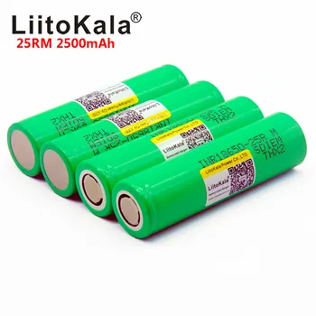 Нов LiitoKala 25RM Оригинална батерия 18650 2500 ма INR18650 25R 20A Акумулаторна батерия с висока също освобождаване от отговорност
