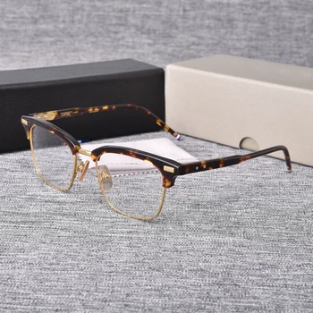 Ню Йорк Е Марка за дизайнерски Очила в полурамке за мъже и жени Квадратни Очила без рамки, Оптични Очила по рецепта TB711