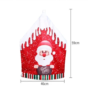 1 БР Коледна Текстилен Калъф За Стола на Дядо Коледа Покрива Щастливи Коледна Украса