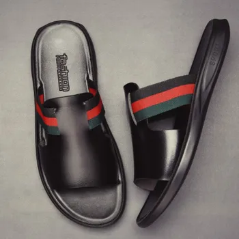 Topvivi пързалки за мъже deisgner луксозни обувки за мъже, Мъжка мода летни ежедневни сандали в плажната ивица на обувки римски мъжки чехли голям размер 46