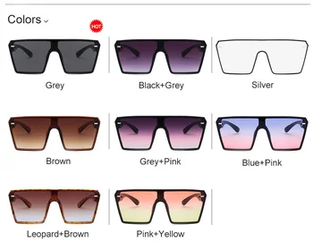 2020 Модни Извънгабаритни Квадратни Слънчеви очила Ретро Градиентные Слънчеви очила в голям рамки за жени едно Парче оттенък Gafas Огледално прозрачни лещи