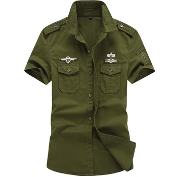 Висококачествена лятна мъжки униформи в стил мъжки ежедневни ризи с къси ръкави ежедневни риза с къси ръкави облекло