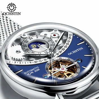 OCHSTIN Мъжки механичен автоматичен часовник Най-добрата марка Луксозни часовници Бизнес часовникът е Водоустойчив Часовник с каишка от неръждаема стомана