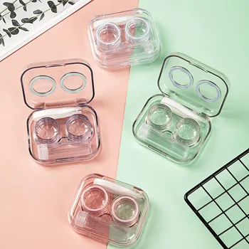 2021 Нов Сладко чанта за Носене на контактни лещи за пътуване Прозрачен Пинсети за засмукване Комплект контейнери за преносими контактни лещи за жени