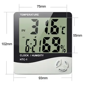 Нов Закрит Стая, LCD Електронен Измерител на Температурата и Влажността Дигитален Термометър, Влагомер метеорологичната станция alarm clock HTCS-1