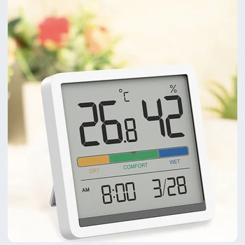 Miiiw Изключване на Звука на Температура И Влажност на въздуха Часове Домашно Закрит точност ръководят следи Температурата В детската стая C/F 3,34-инчов Голям LCD екран