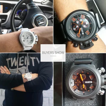 MEGIR Творчески мъжки Спортни часовници Най-добрата марка на Луксозни Армейските Военни часовници Часовници Мъжки Кварцов Хронограф часовник Relogio Masculino