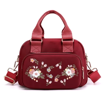Цветна бродерия на Женската чанта-месинджър Малка найлонова чанта през рамо с Високо качество Чанта през рамо Дамски Луксозна дизайнерска чанта